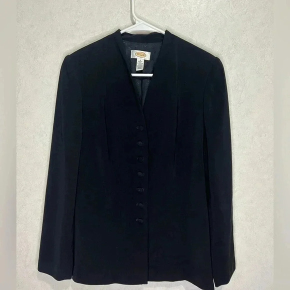 TALBOTS VINTAGE Office Business Casual Collarless Blazer Made in USA Size 4 (A4) - Picture 1 of 9
